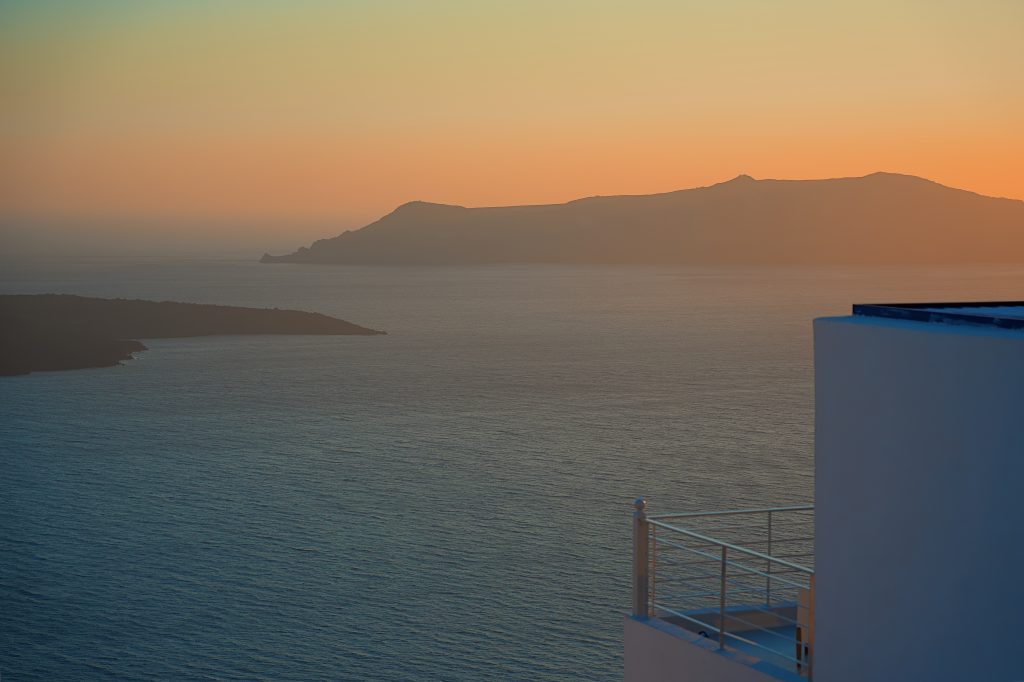 sunset at fira Santorini