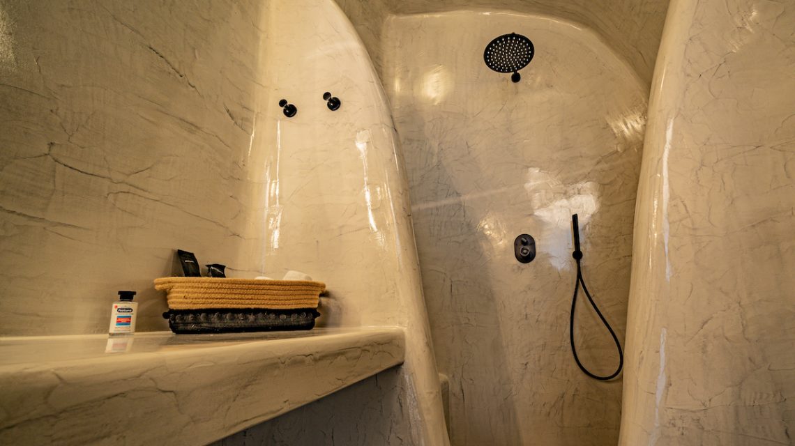 bathroom with rain shower